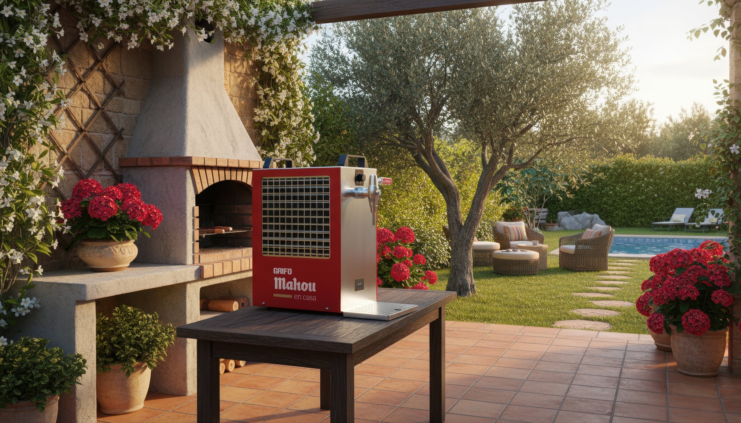 Grifo Mahou Lindr Kontakt sirviendo cerveza en cocina