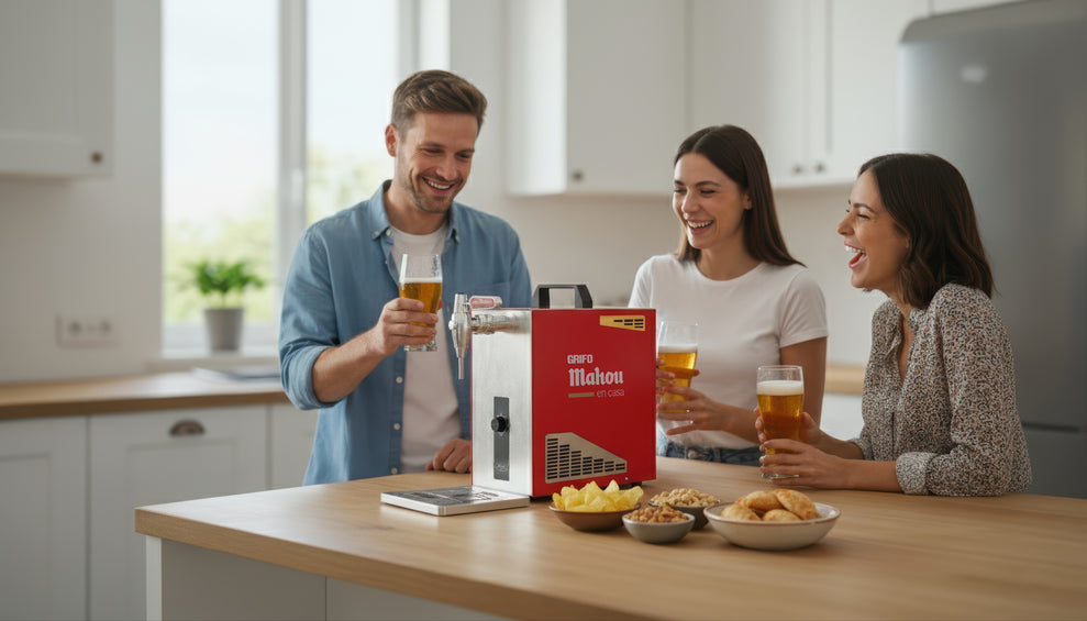Grifo Mahou Lindr Pygmy en un pica pica de amigos en la cocina