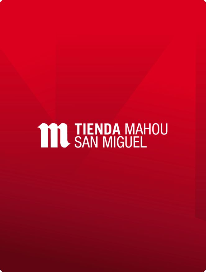 LOGO MAHOU SAN MIGUEL FONDO ROJO