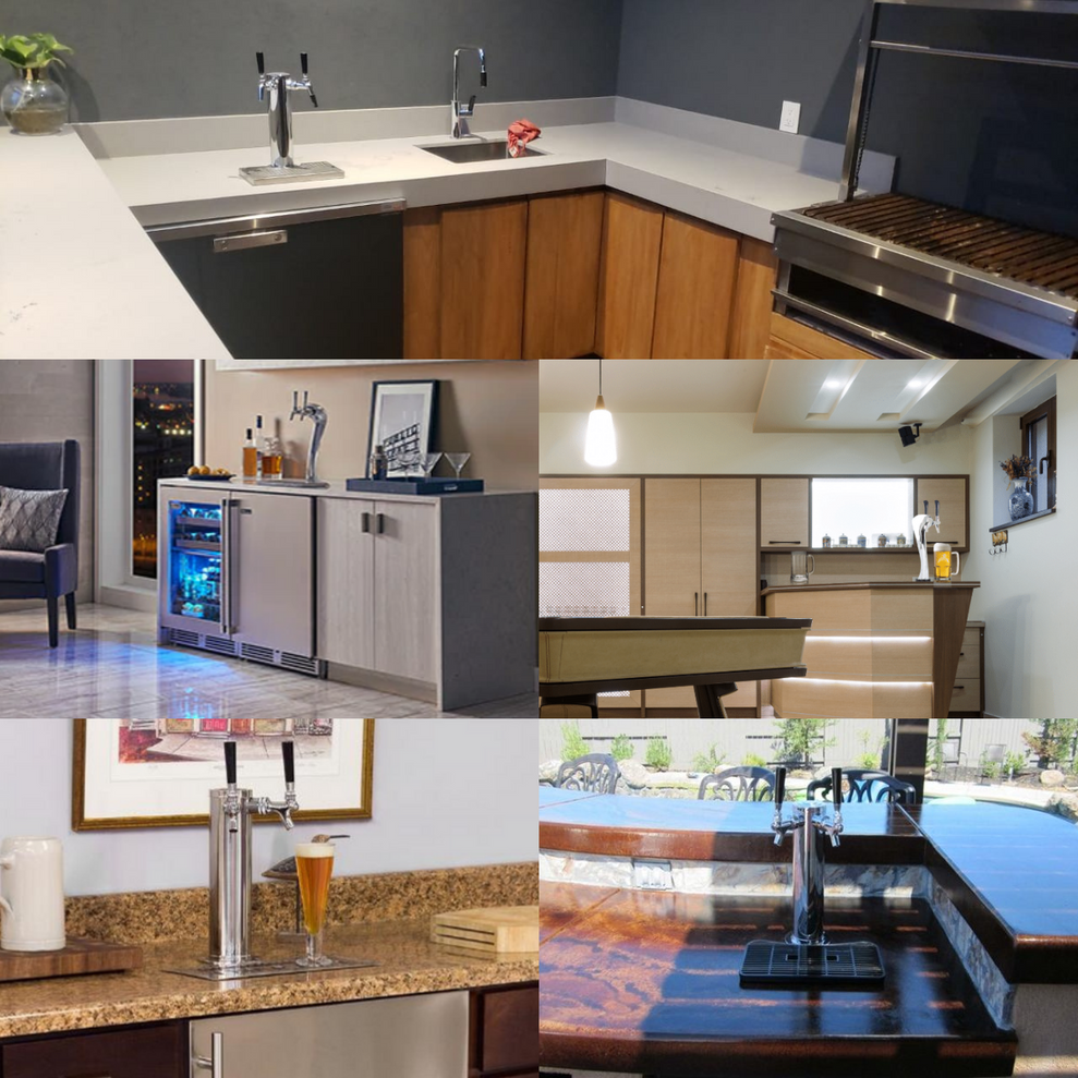 Modelos de grifos de cerveza Mahou V100 portátil, Lindr Pygmy 25 y V100 integrado